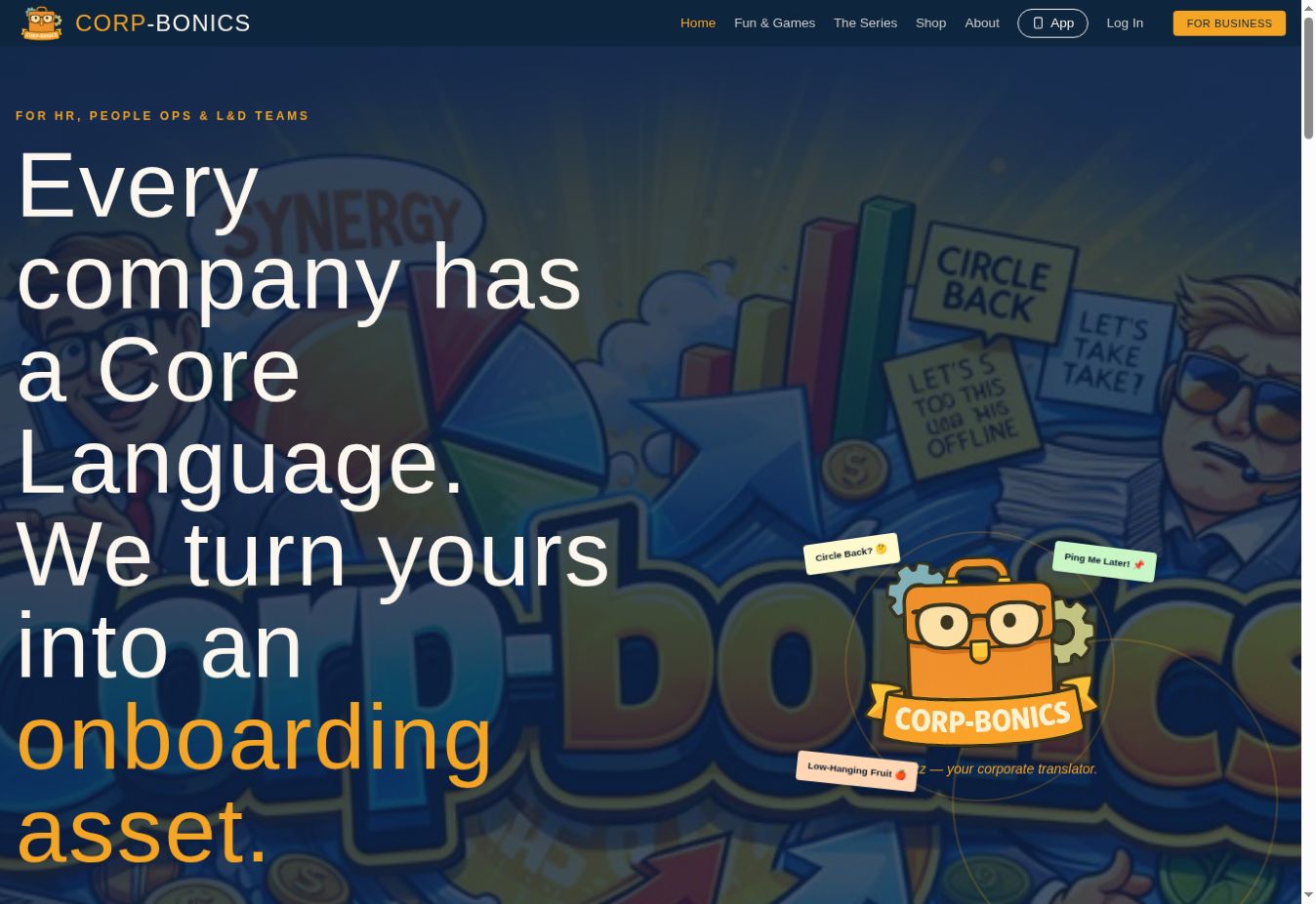 Corp-bonics homepage